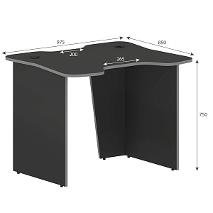 Игровой компьютерный стол SKILLL SKL 100CB, антрацит/металлик, 1000х850х755 мм